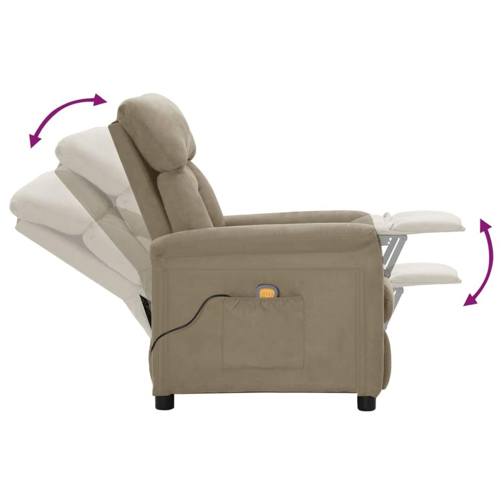 Electric Massage Recliner Light Gray Faux Leather. Picture 5