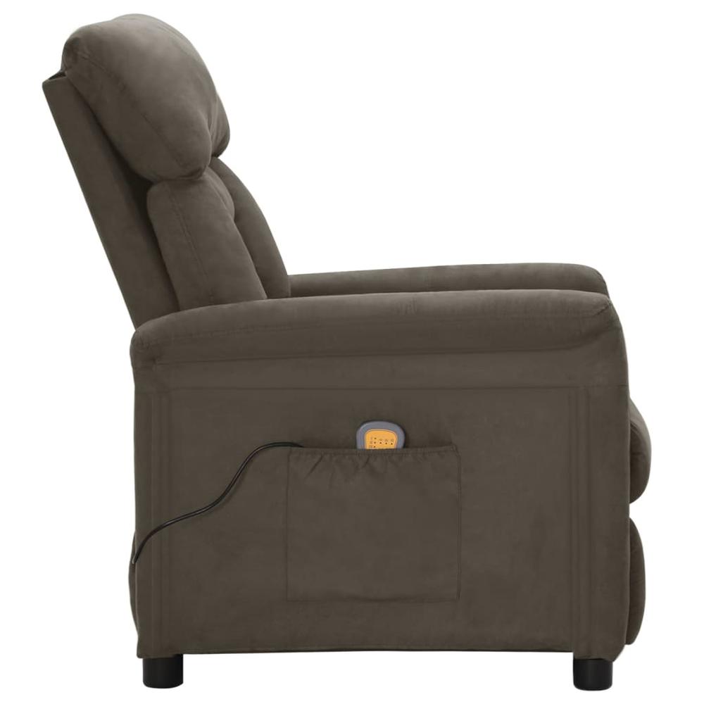 Electric Massage Recliner Dark Gray Faux Leather. Picture 3