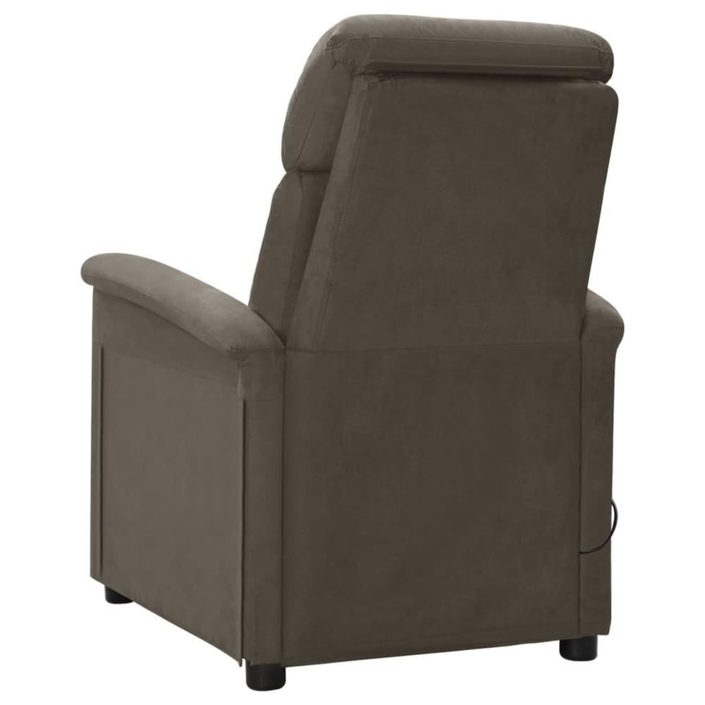 Electric Massage Recliner Dark Gray Faux Leather. Picture 4