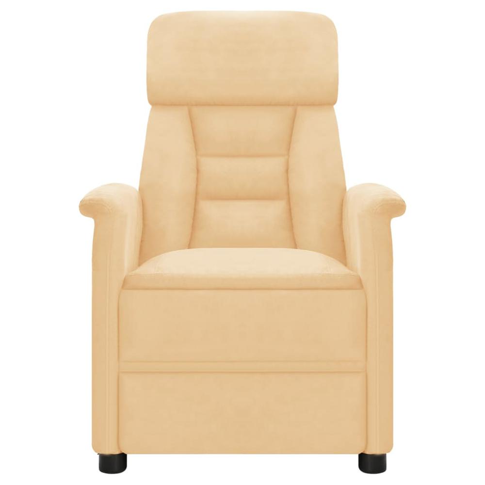 Electric Massage Recliner Cream Faux Leather. Picture 2