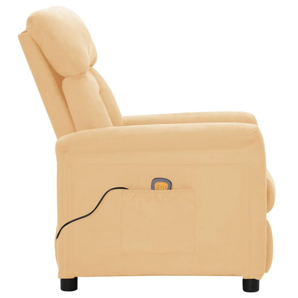 Electric Massage Recliner Cream Faux Leather. Picture 3