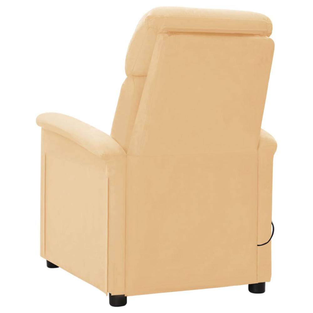 Electric Massage Recliner Cream Faux Leather. Picture 4