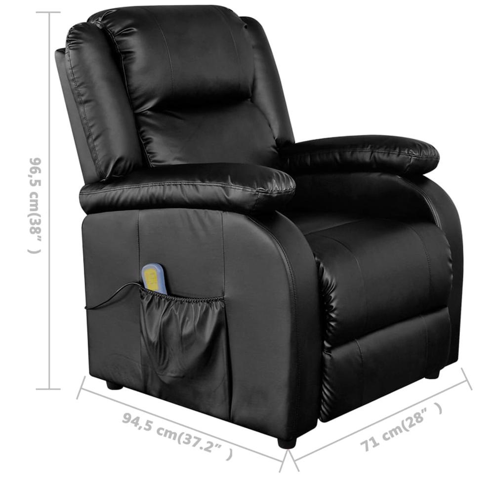 vidaXL Electric Massage Chair Black Faux Leather. Picture 10