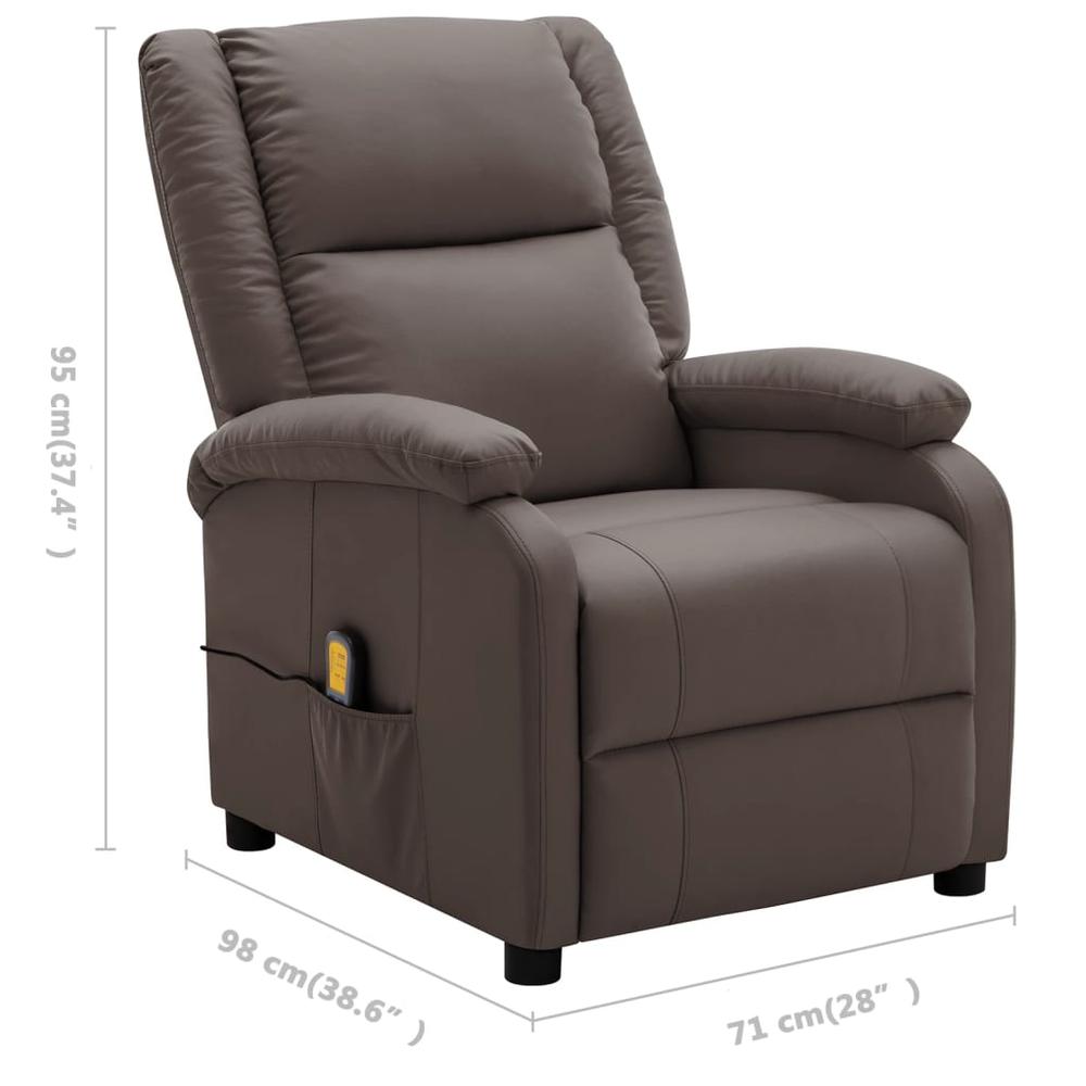 vidaXL Electric Massage Recliner Brown Faux Leather. Picture 10