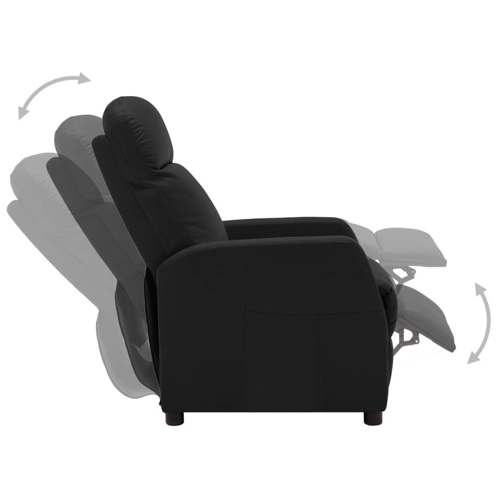 Recliner Black Faux Leather. Picture 4