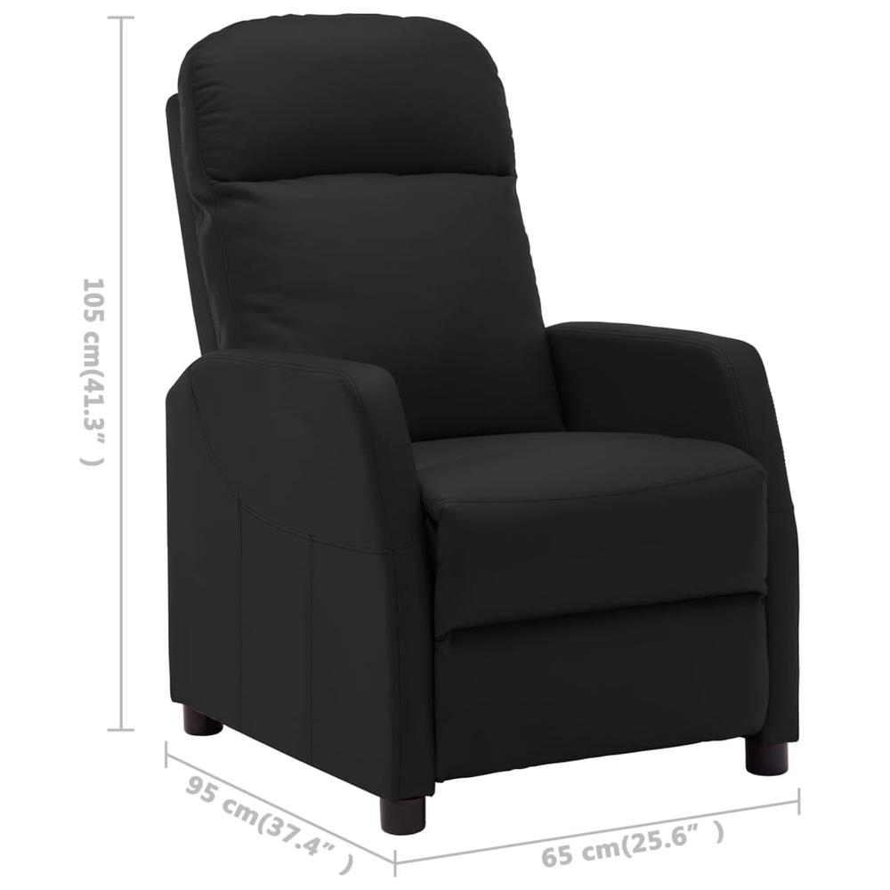 Recliner Black Faux Leather. Picture 9