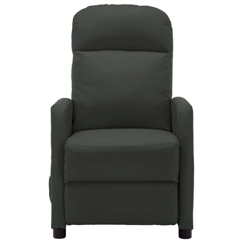 Massage Recliner Anthracite Faux Leather. Picture 2