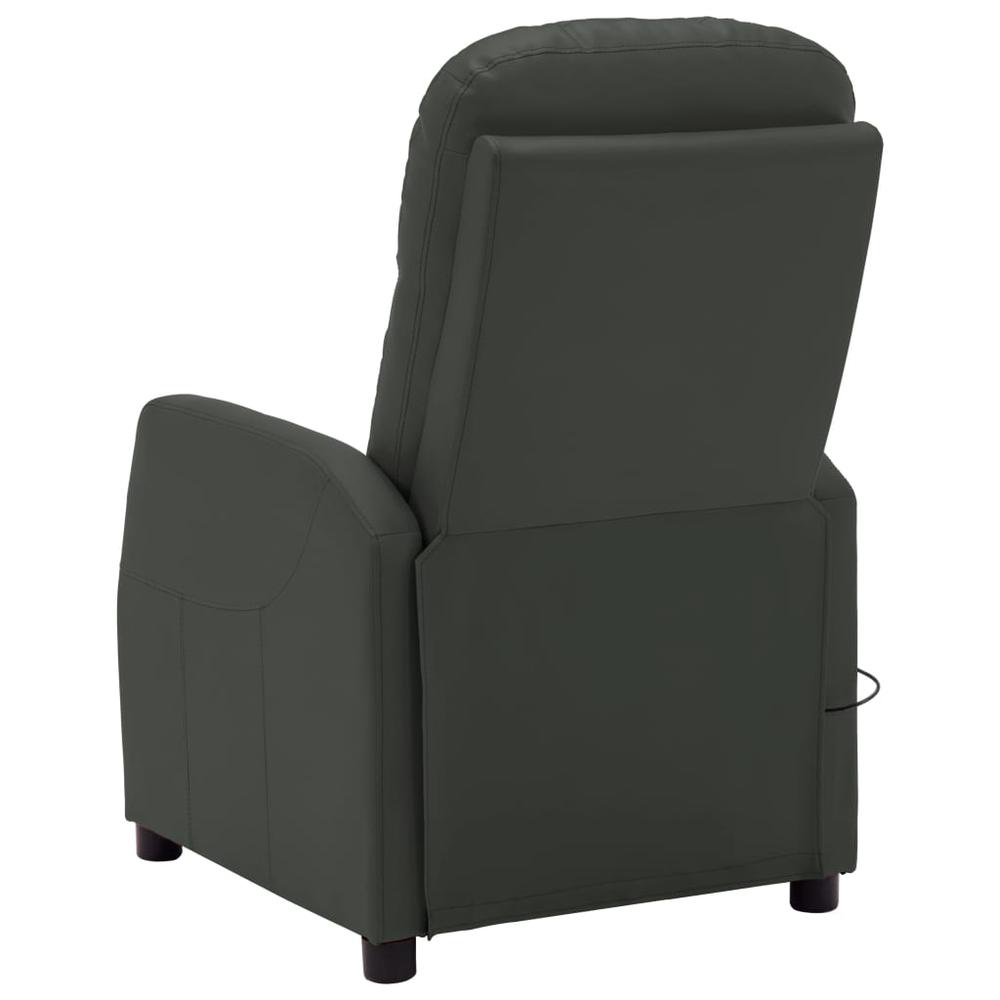Massage Recliner Anthracite Faux Leather. Picture 3
