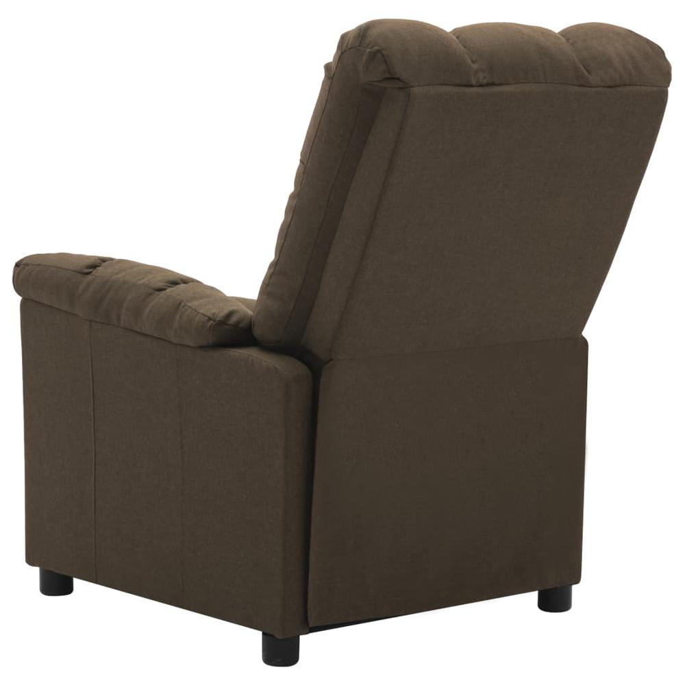 vidaXL Electric Recliner Brown Fabric. Picture 5