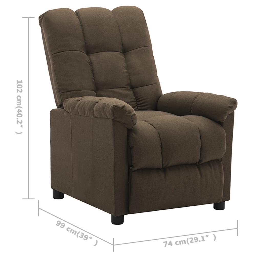 vidaXL Electric Recliner Brown Fabric. Picture 10