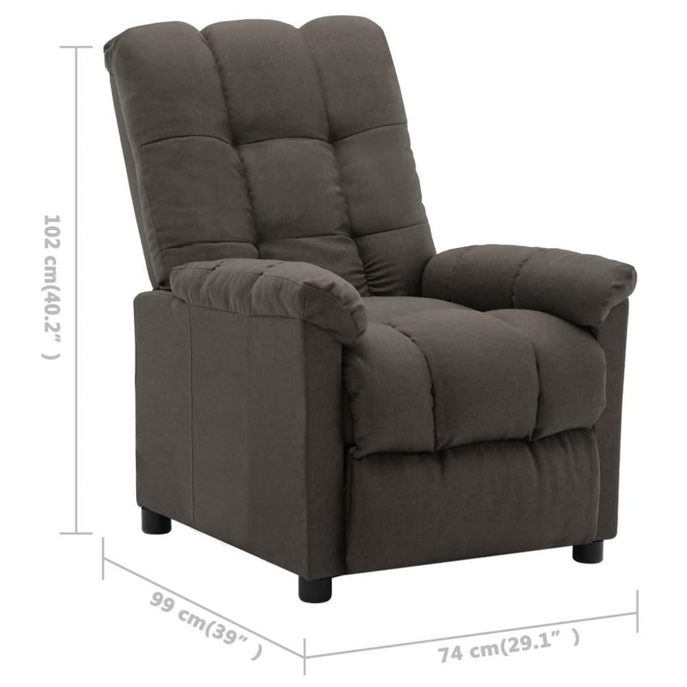 vidaXL Electric Recliner Taupe Fabric. Picture 10