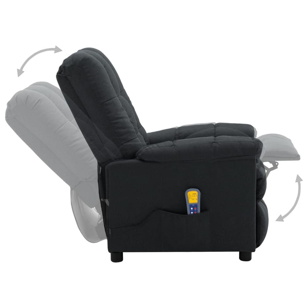 vidaXL Electric Massage Recliner Dark Gray Fabric, 3074037. Picture 5
