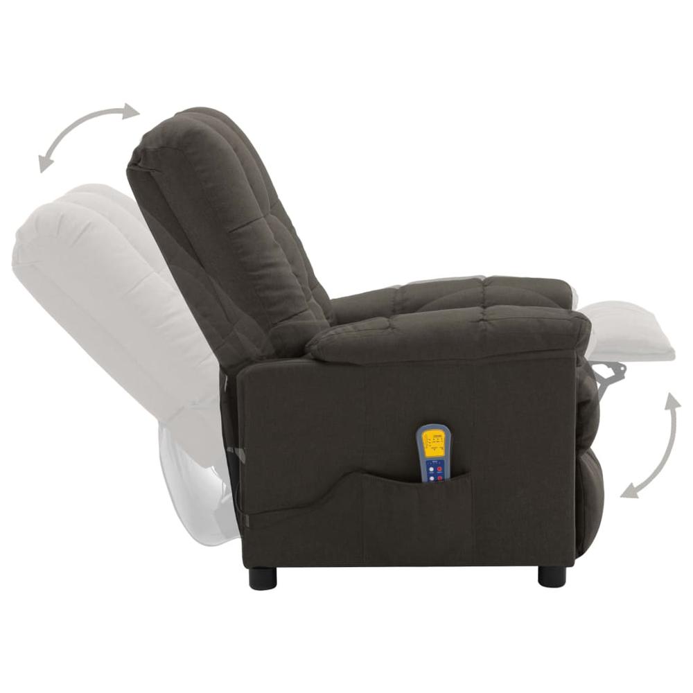 vidaXL Electric Massage Recliner Taupe Fabric. Picture 5