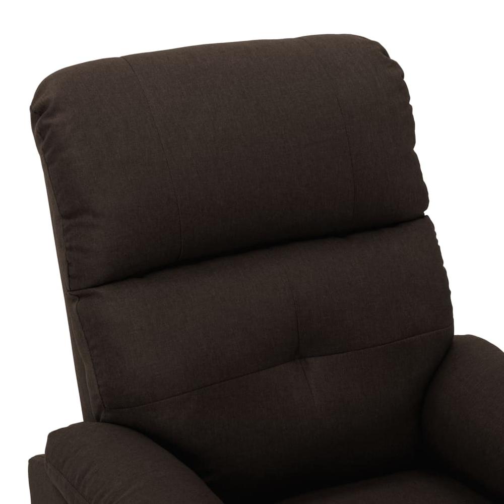 vidaXL Electric Massage Recliner Chair Dark Brown Fabric. Picture 6