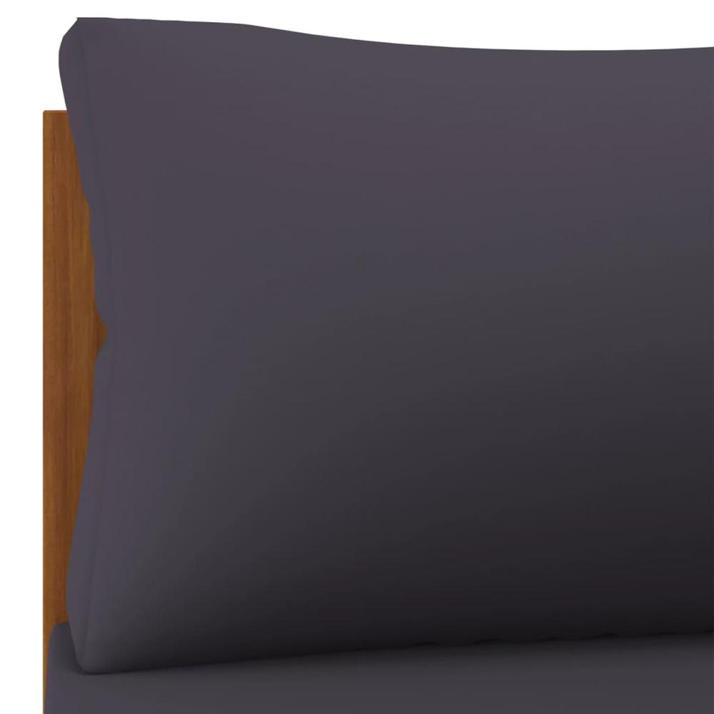 vidaXL Corner Sofas 2 pcs with Dark Gray Cushions Solid Acacia Wood. Picture 7