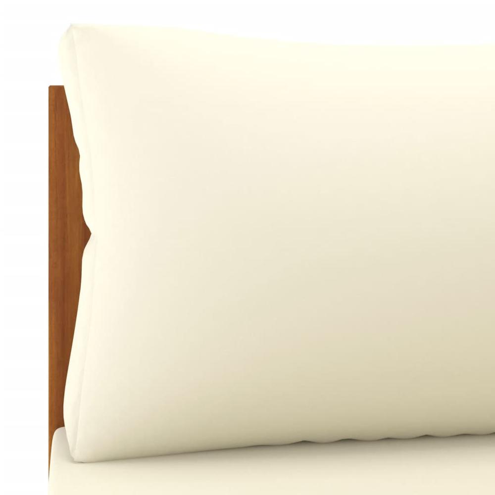 vidaXL Corner Sofas 2 pcs with Cream White Cushions Solid Acacia Wood. Picture 6