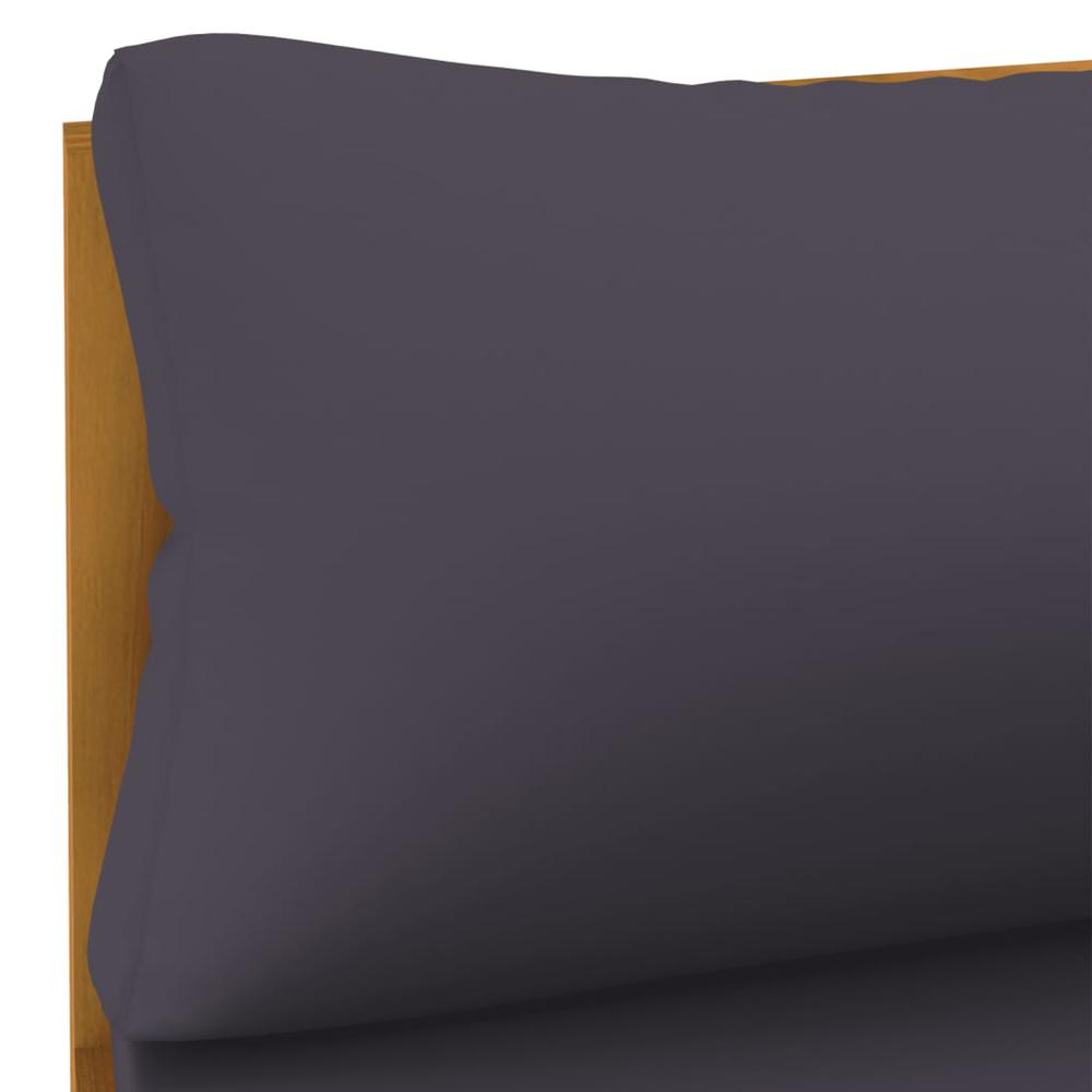 vidaXL 2 Piece Sofa Set with Dark Gray Cushions Solid Acacia Wood. Picture 10