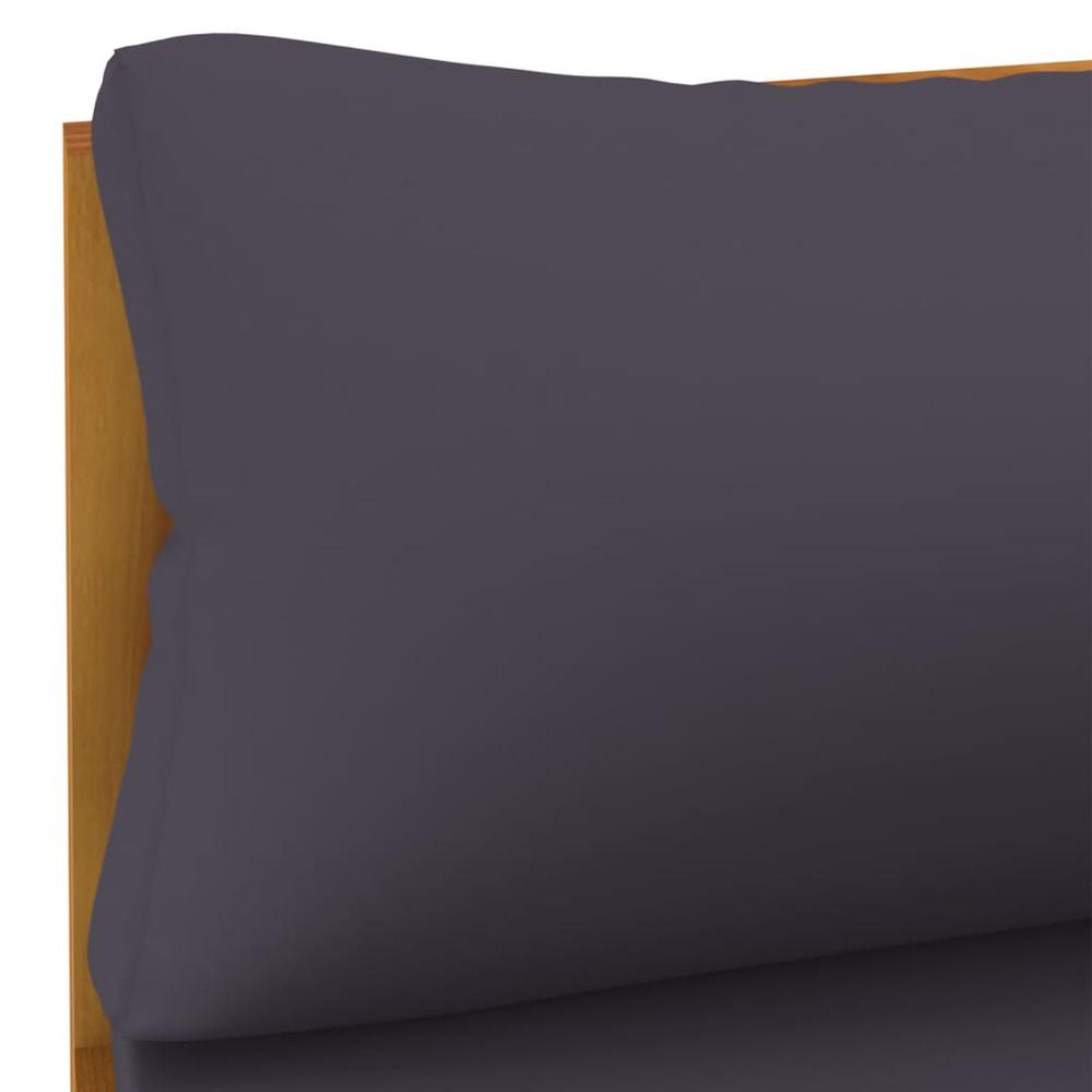 vidaXL 2 Piece Patio Sofa Set with Dark Gray Cushions Acacia Wood. Picture 10