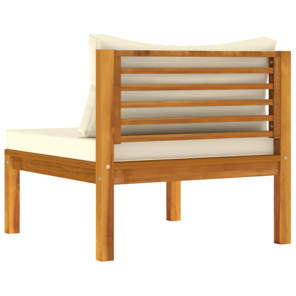 vidaXL 2 Piece Patio Sofa Set with Cream White Cushions Acacia Wood. Picture 10