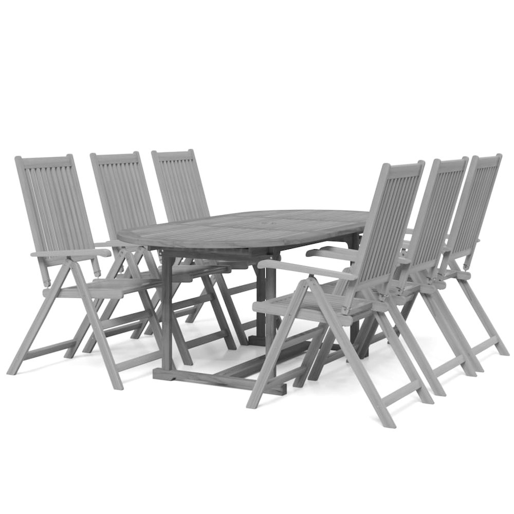 vidaXL 7 Piece Patio Dining Set Solid Wood Acacia, 3079654. Picture 2