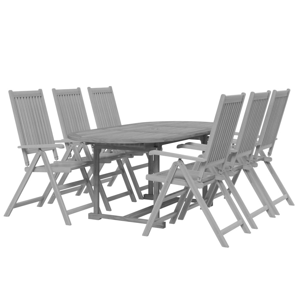 vidaXL 7 Piece Patio Dining Set Solid Wood Acacia, 3079654. Picture 3