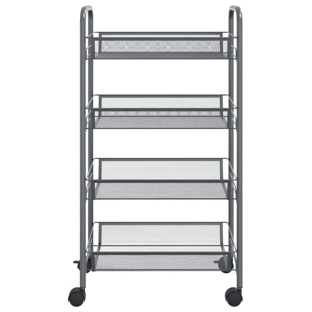 4-Tier Kitchen Trolley Gray 18.1"x10.2"x33.5" Iron. Picture 2