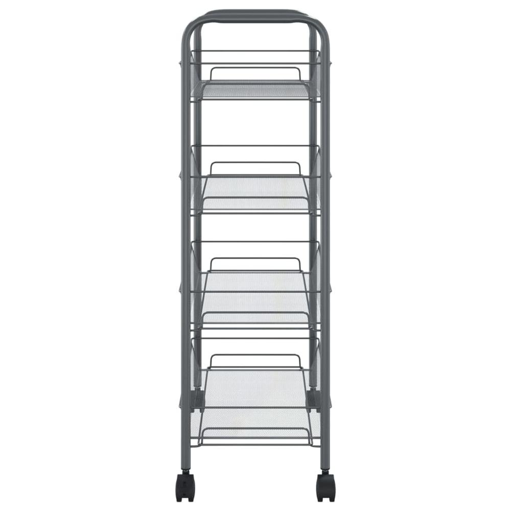 4-Tier Kitchen Trolley Gray 18.1"x10.2"x33.5" Iron. Picture 3