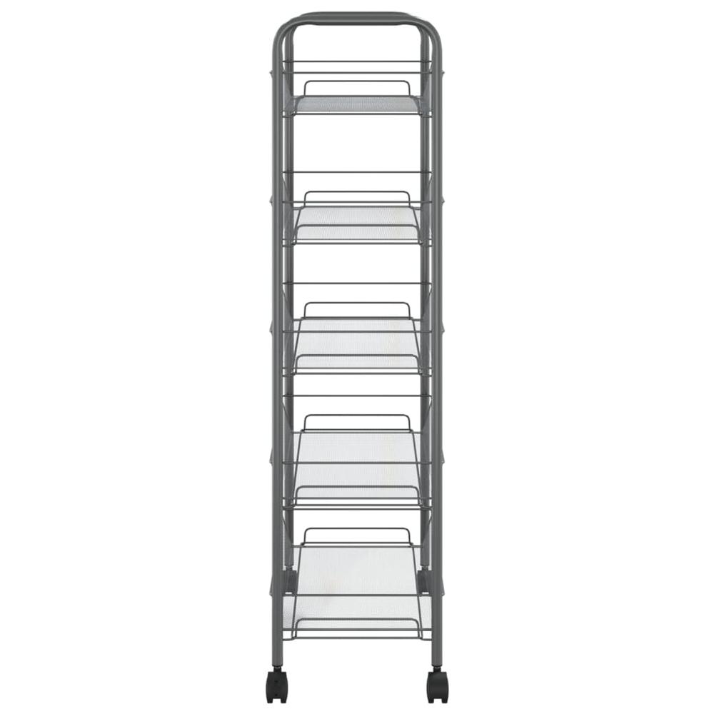 5-Tier Kitchen Trolley Gray 18.1"x10.2"x41.3" Iron. Picture 3
