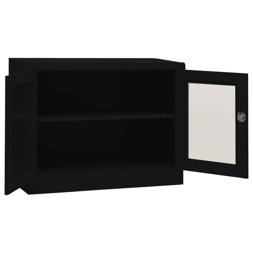 vidaXL Office Cabinet Black 35.4"x15.7"x27.6" Steel. Picture 5