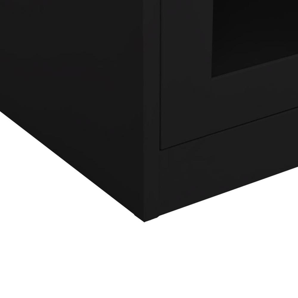vidaXL Office Cabinet Black 35.4"x15.7"x27.6" Steel. Picture 8