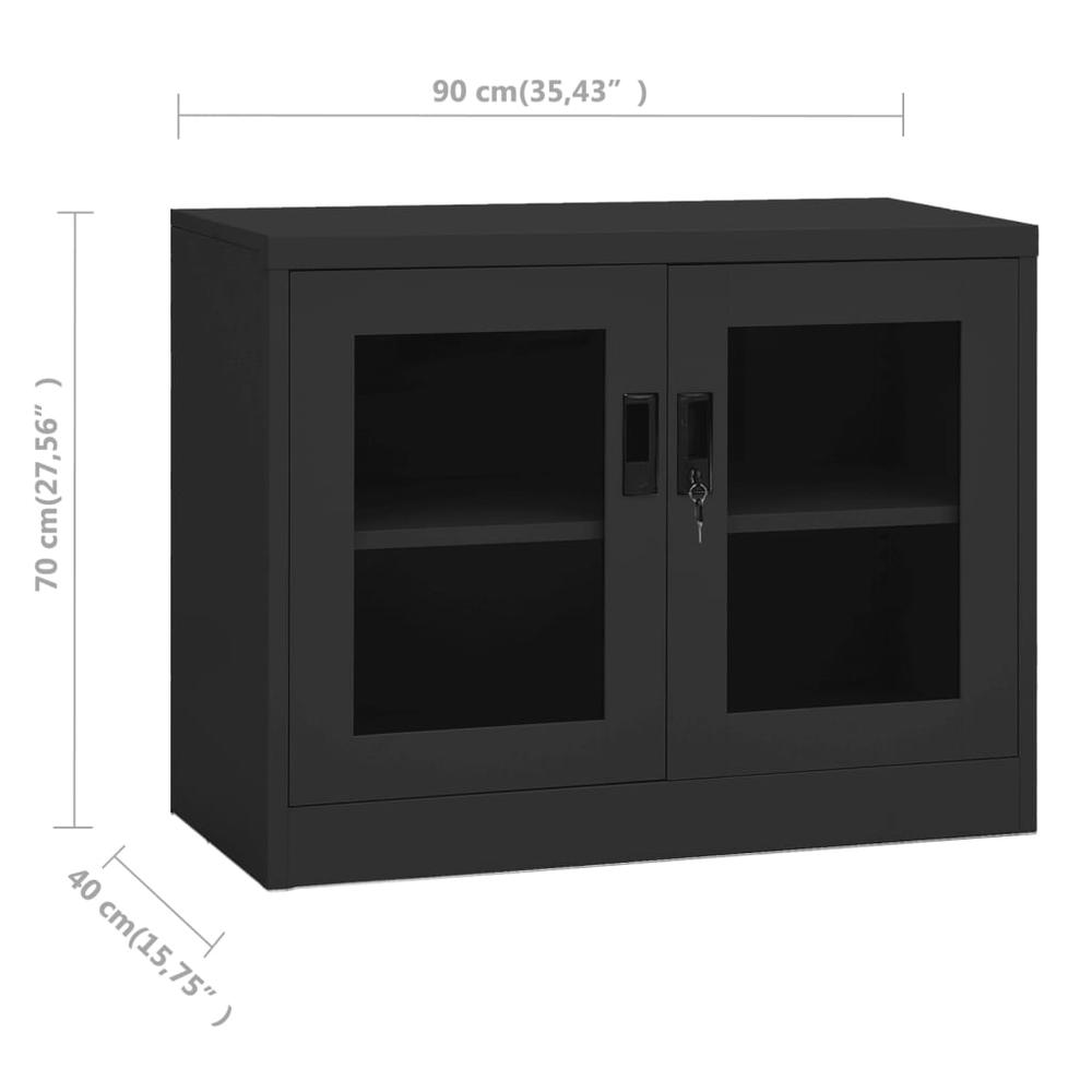 vidaXL Office Cabinet Anthracite 35.4"x15.7"x27.6" Steel. Picture 9