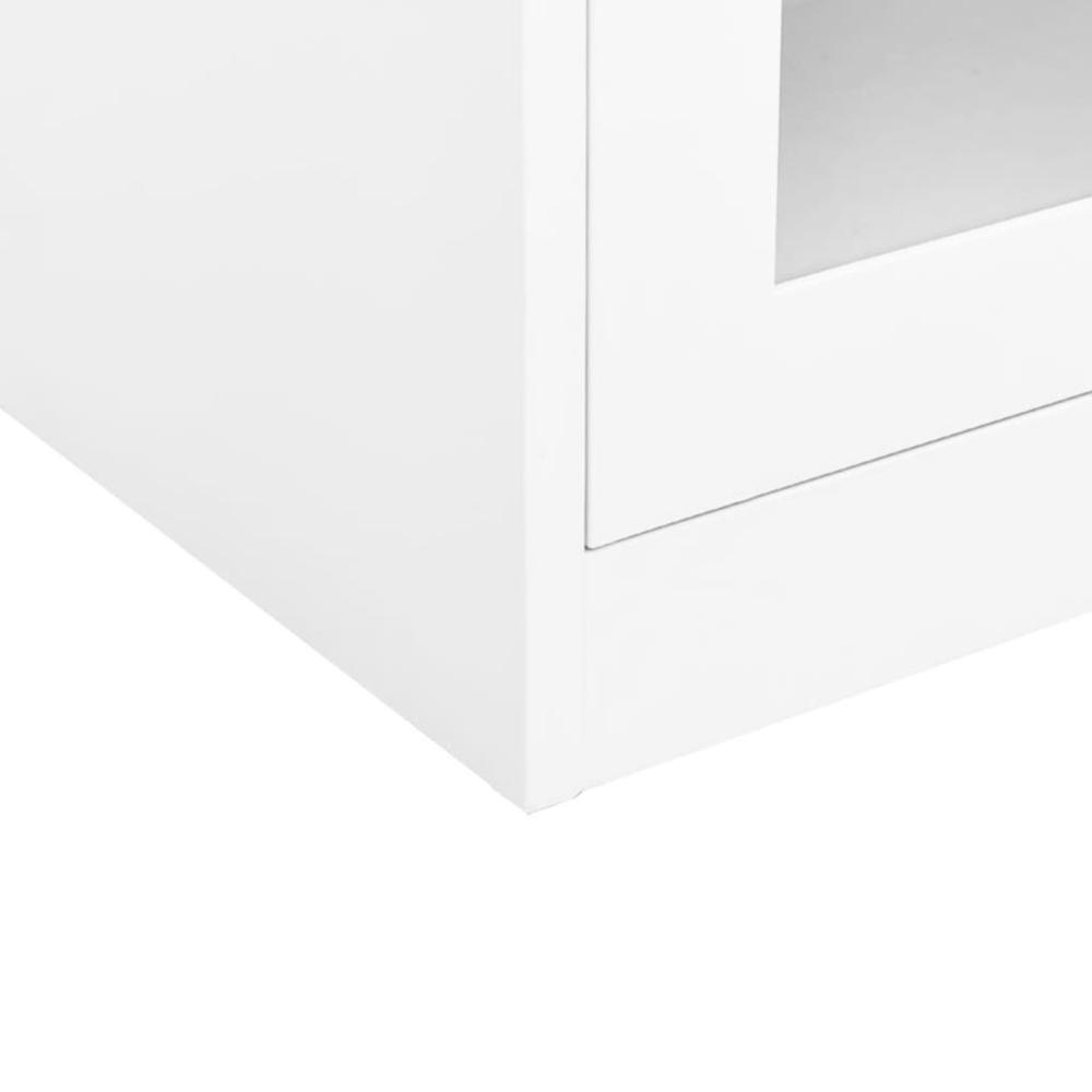 vidaXL Office Cabinet White 35.4"x15.7"x35.4" Steel. Picture 7