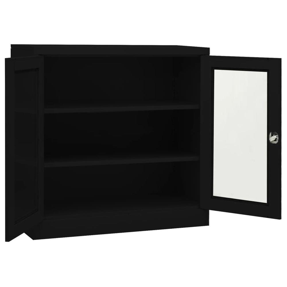 vidaXL Office Cabinet Black 35.4"x15.7"x35.4" Steel. Picture 5