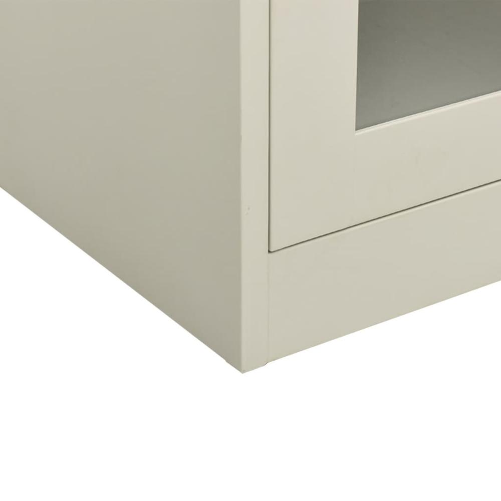 vidaXL Office Cabinet Light Gray 35.4"x15.7"x41.3" Steel. Picture 7