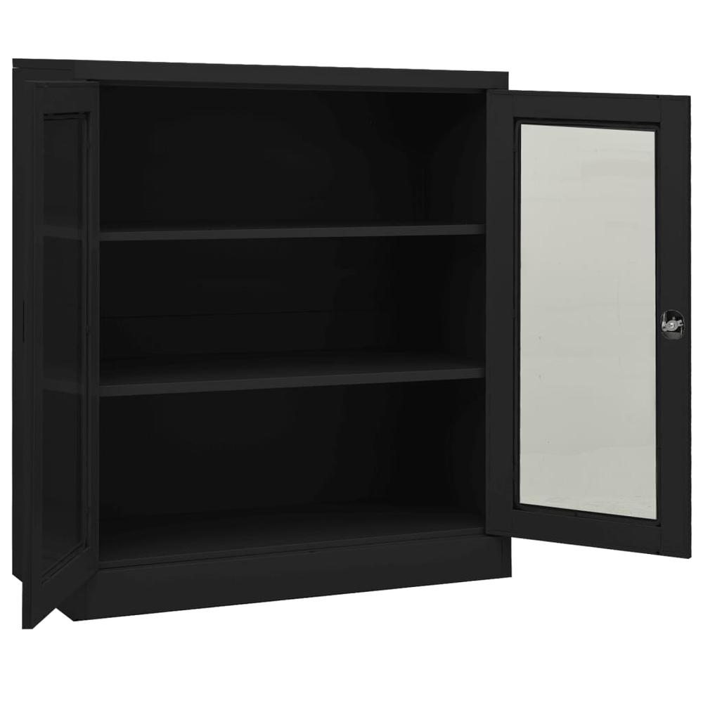 vidaXL Office Cabinet Anthracite 35.4"x15.7"x41.3" Steel. Picture 5