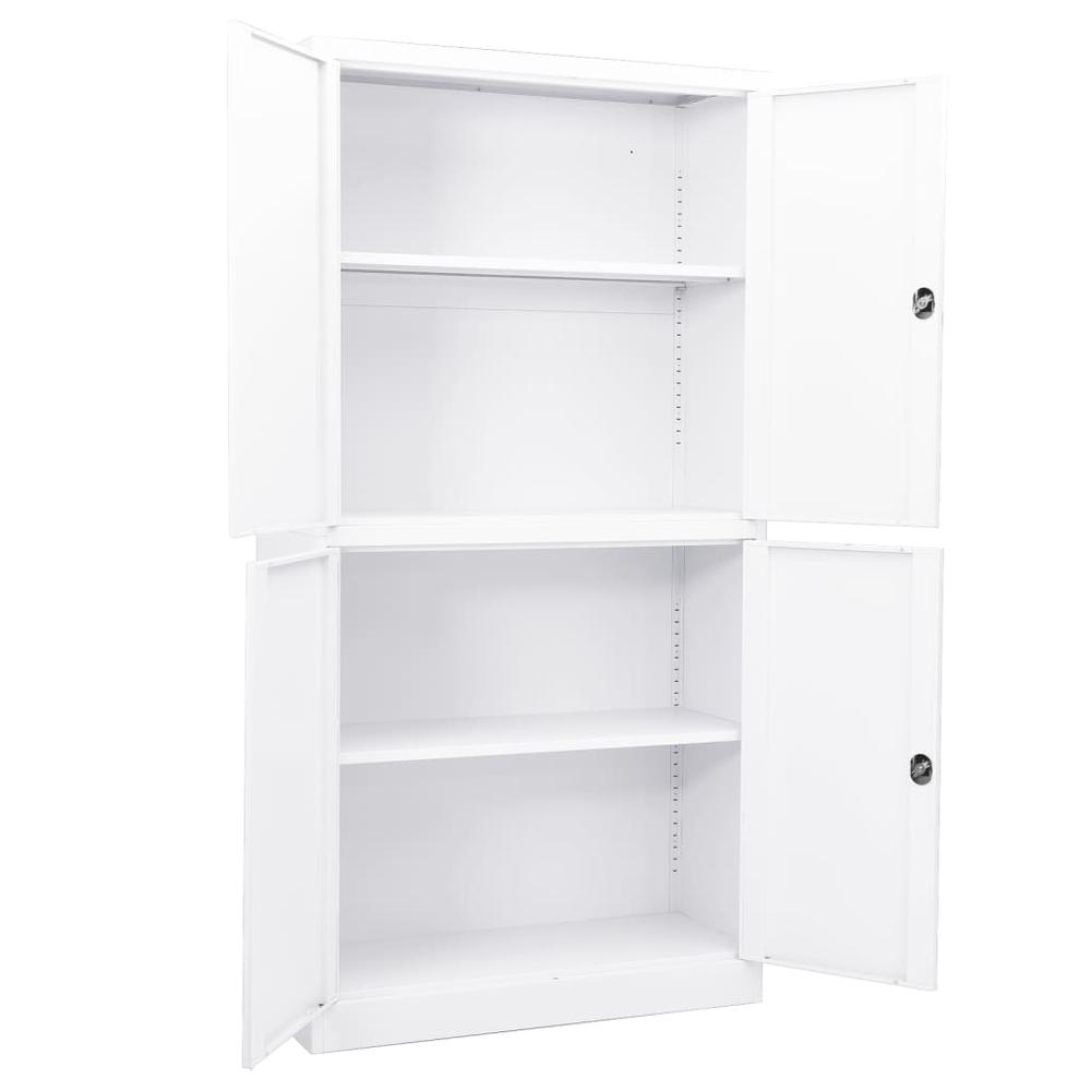 vidaXL Office Cabinet White 35.4"x15.7"x70.9" Steel, 335942. Picture 5