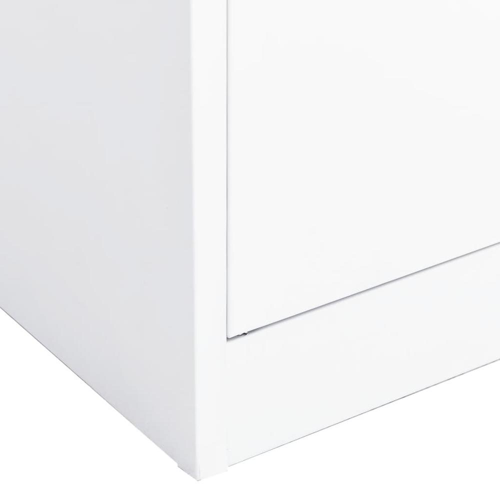 vidaXL Office Cabinet White 35.4"x15.7"x70.9" Steel, 335942. Picture 6