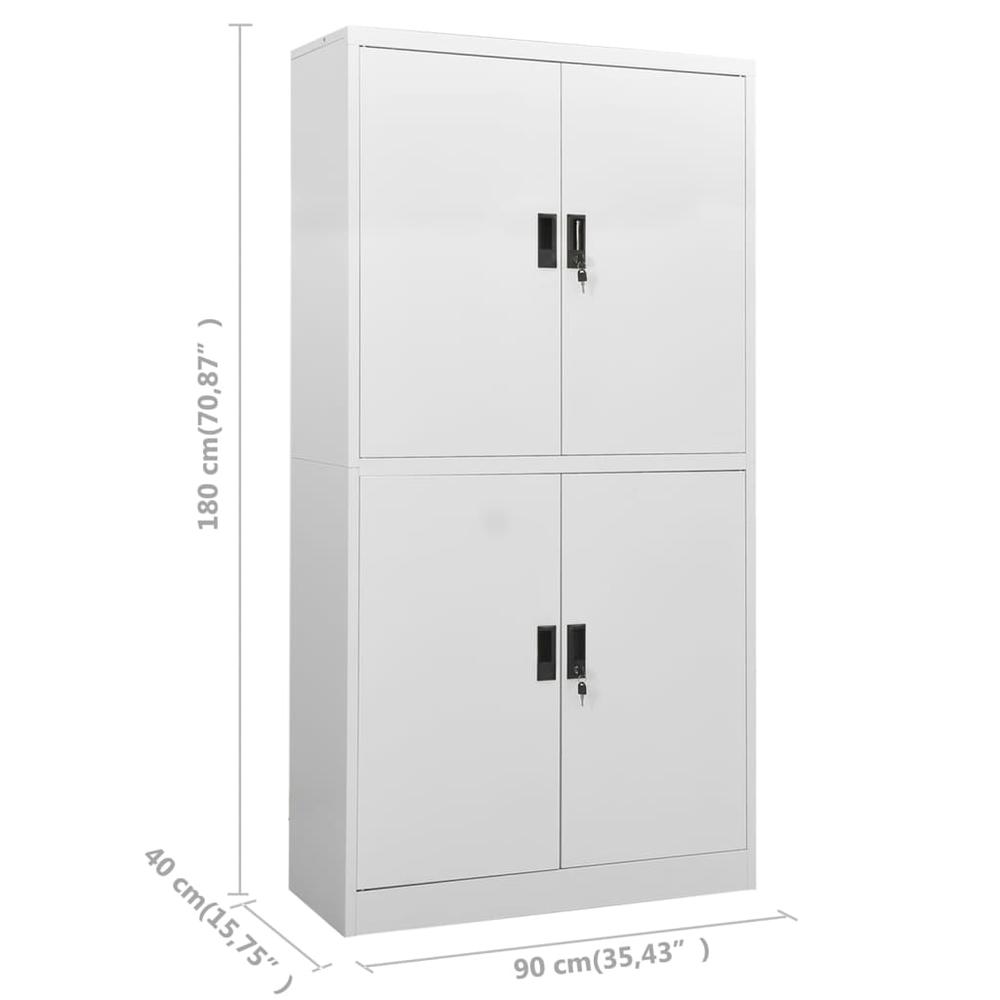 vidaXL Office Cabinet Light Gray 35.4"x15.7"x70.9" Steel, 335943. Picture 8