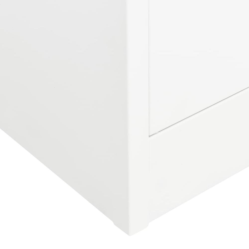 vidaXL Office Cabinet White 35.4"x15.7"x70.9" Steel, 335946. Picture 7
