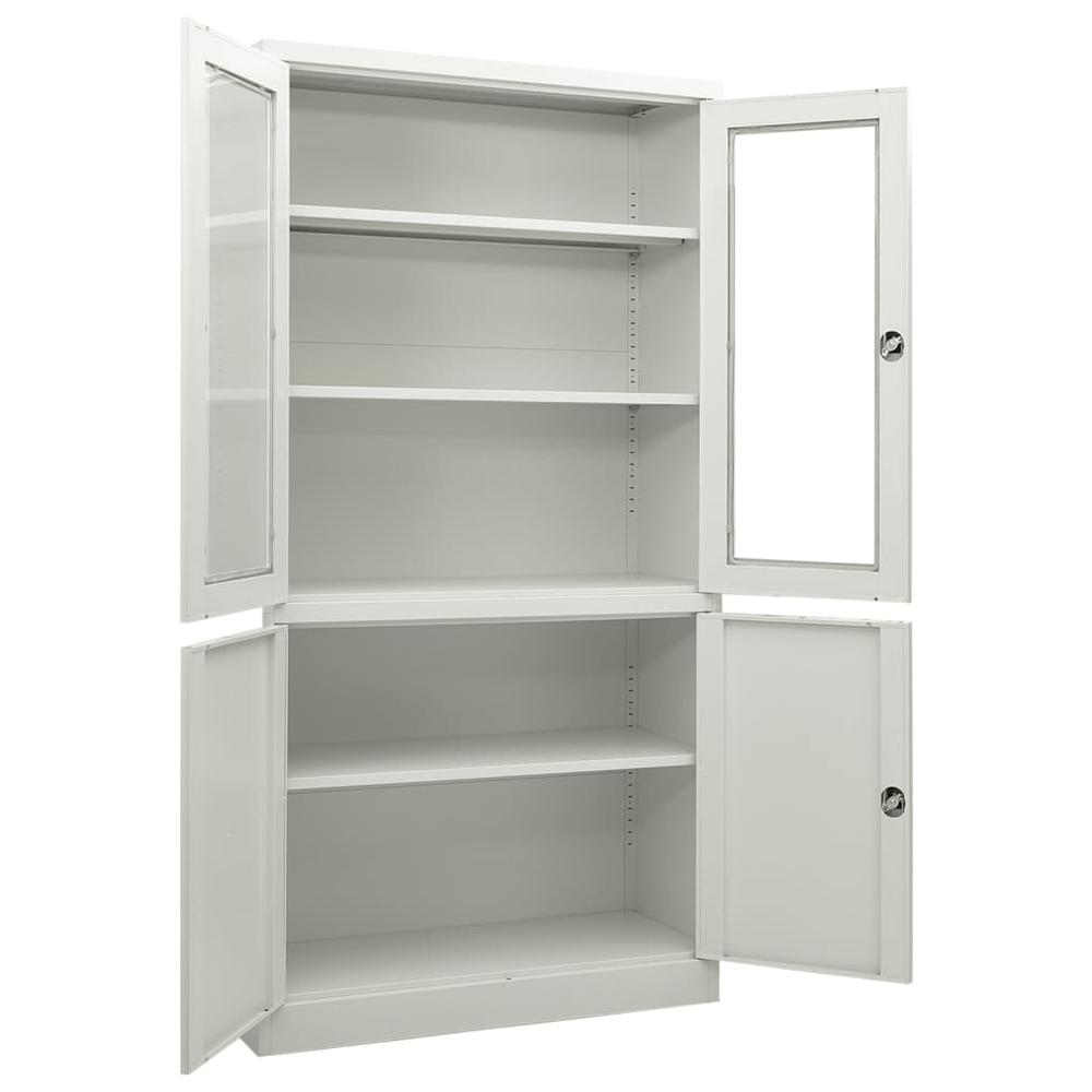 vidaXL Office Cabinet Light Gray 35.4"x15.7"x70.9" Steel, 335947. Picture 5