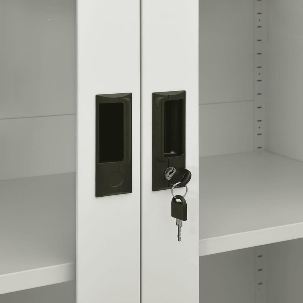 vidaXL Office Cabinet Light Gray 35.4"x15.7"x70.9" Steel, 335947. Picture 6