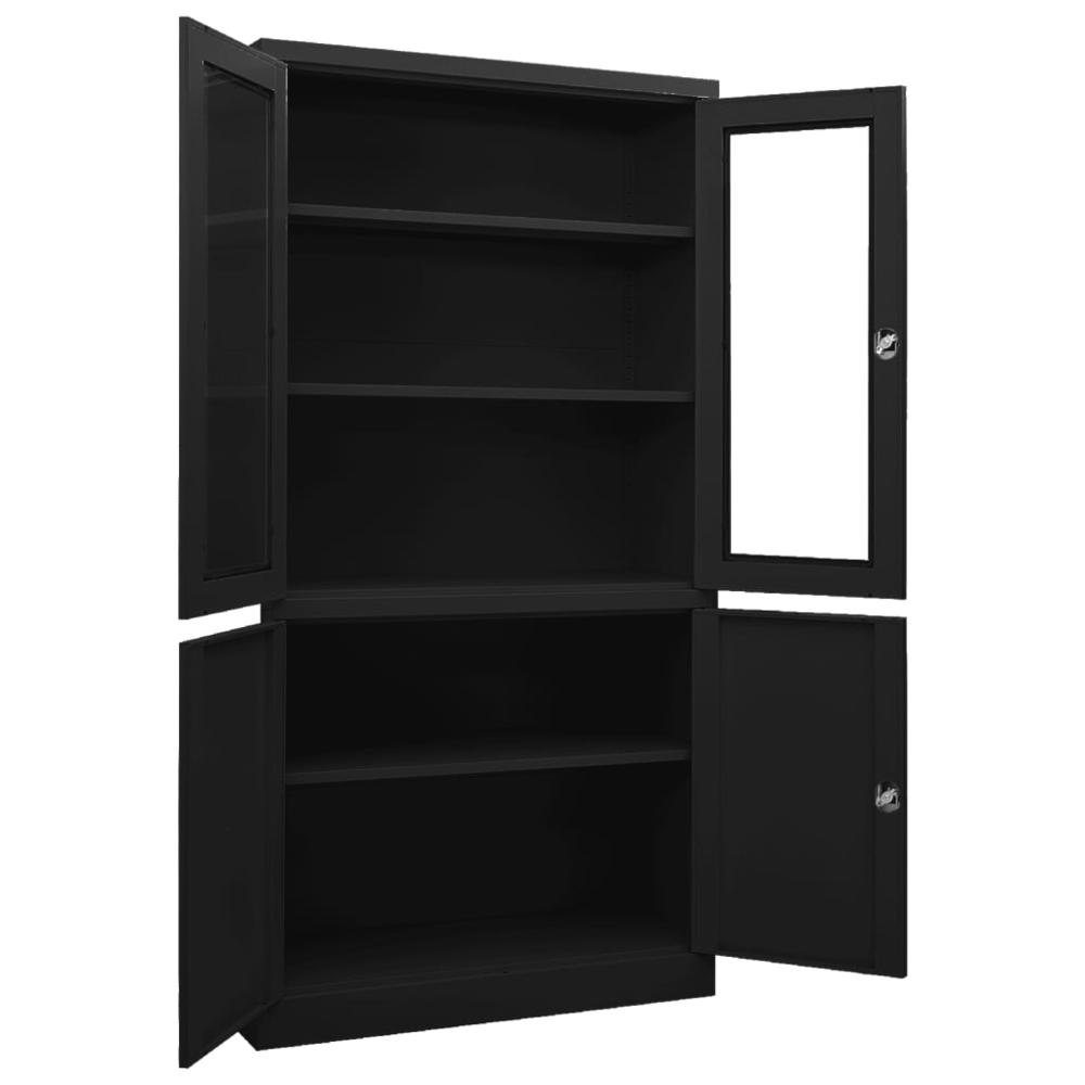 vidaXL Office Cabinet Black 35.4"x15.7"x70.9" Steel, 335948. Picture 5