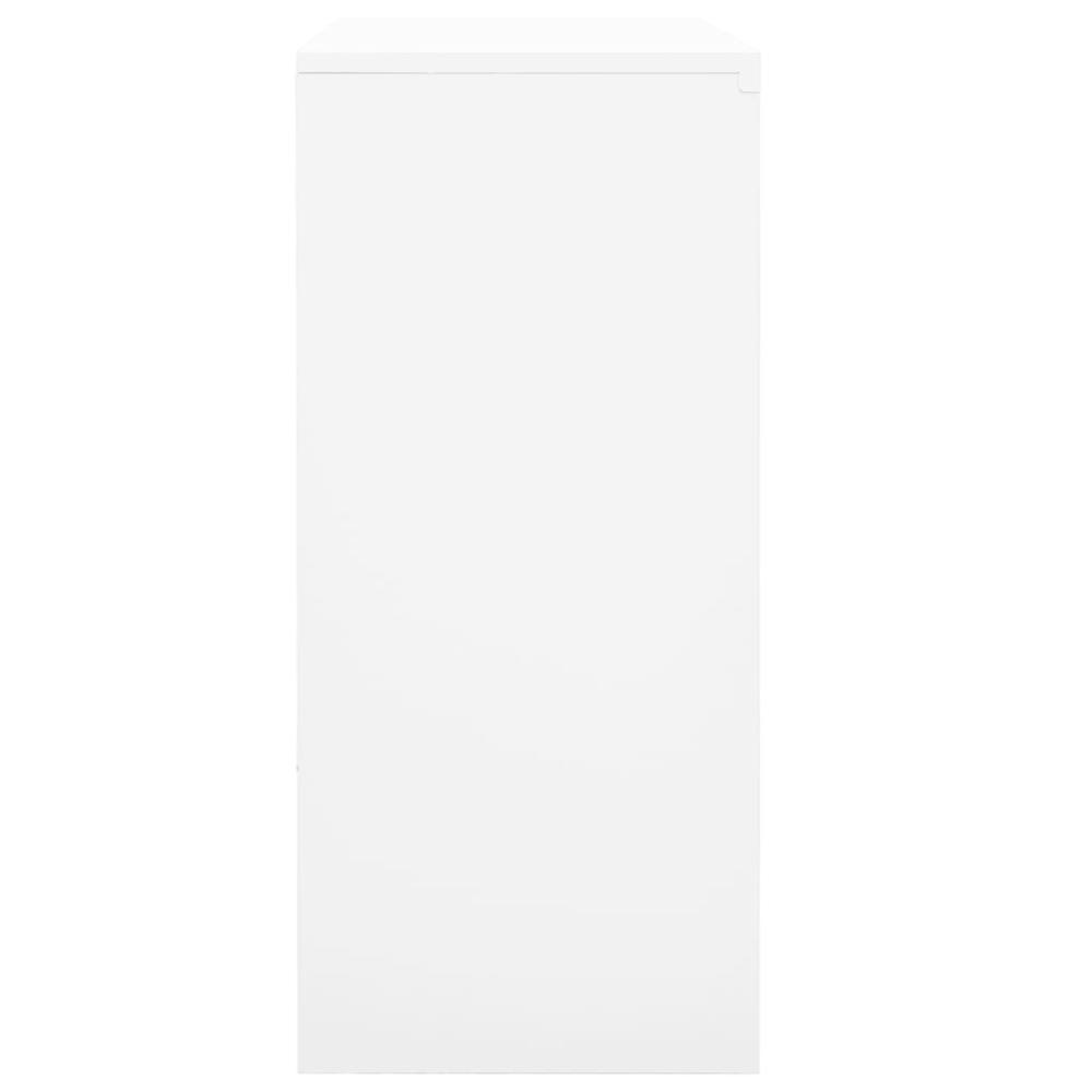 Office Cabinet with Sliding Door White 35.4"x15.7"x35.4" Steel. Picture 3