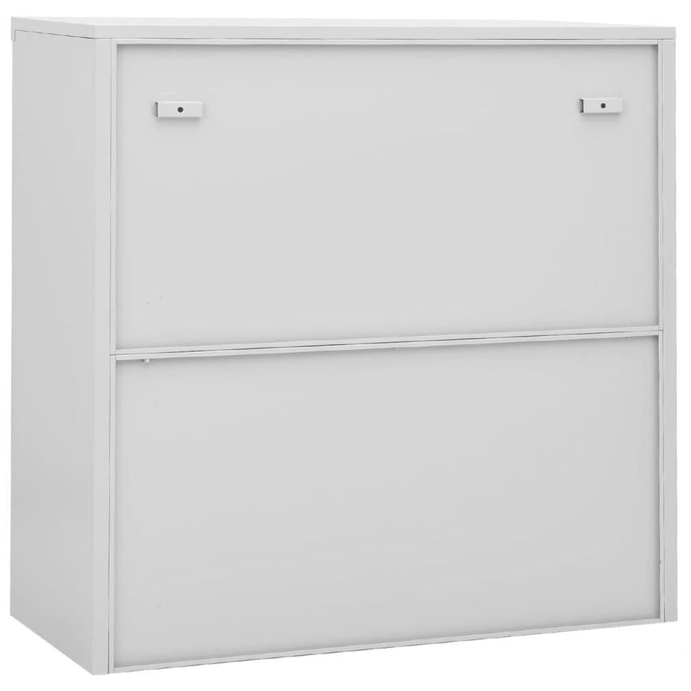 vidaXL Office Cabinet with Sliding Door Light Gray 35.4"x15.7"x35.4" Steel. Picture 5