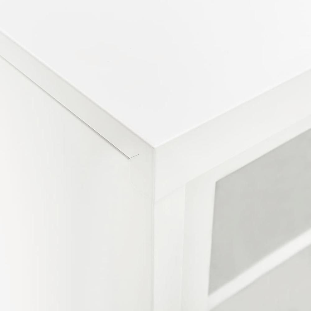 vidaXL Sliding Door Cabinet White 35.4"x15.7"x35.4" Steel, 335954. Picture 6