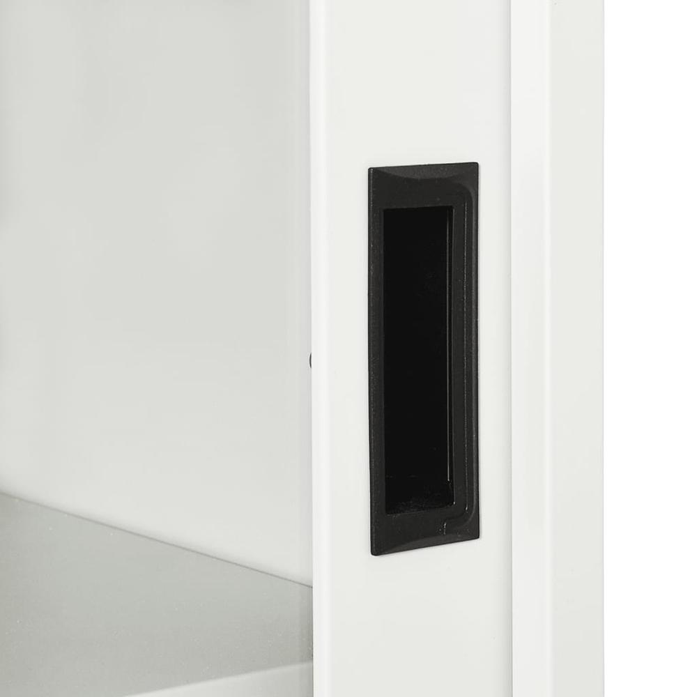 vidaXL Sliding Door Cabinet White 35.4"x15.7"x35.4" Steel, 335954. Picture 8