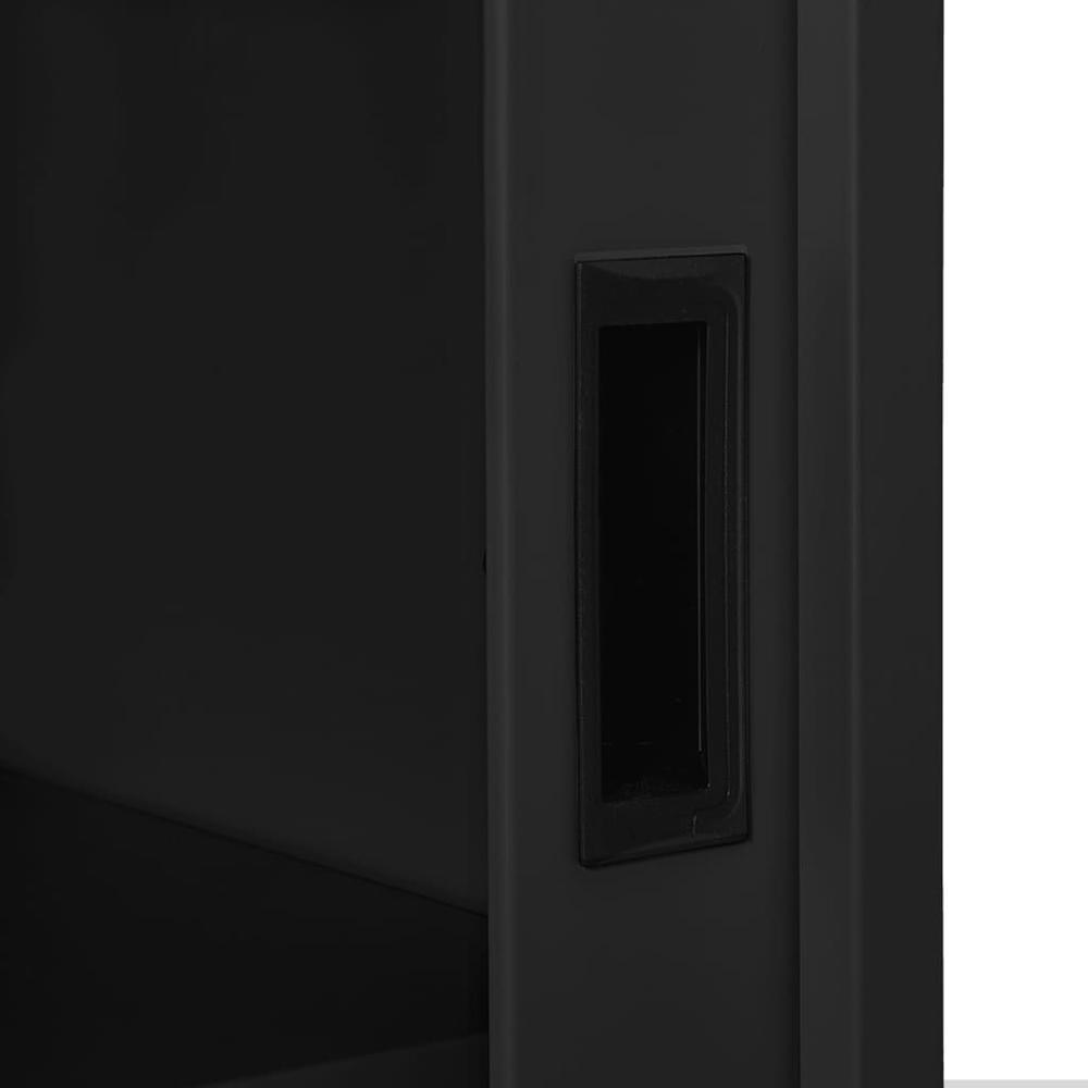 vidaXL Sliding Door Cabinet Anthracite 35.4"x15.7"x35.4" Steel. Picture 8