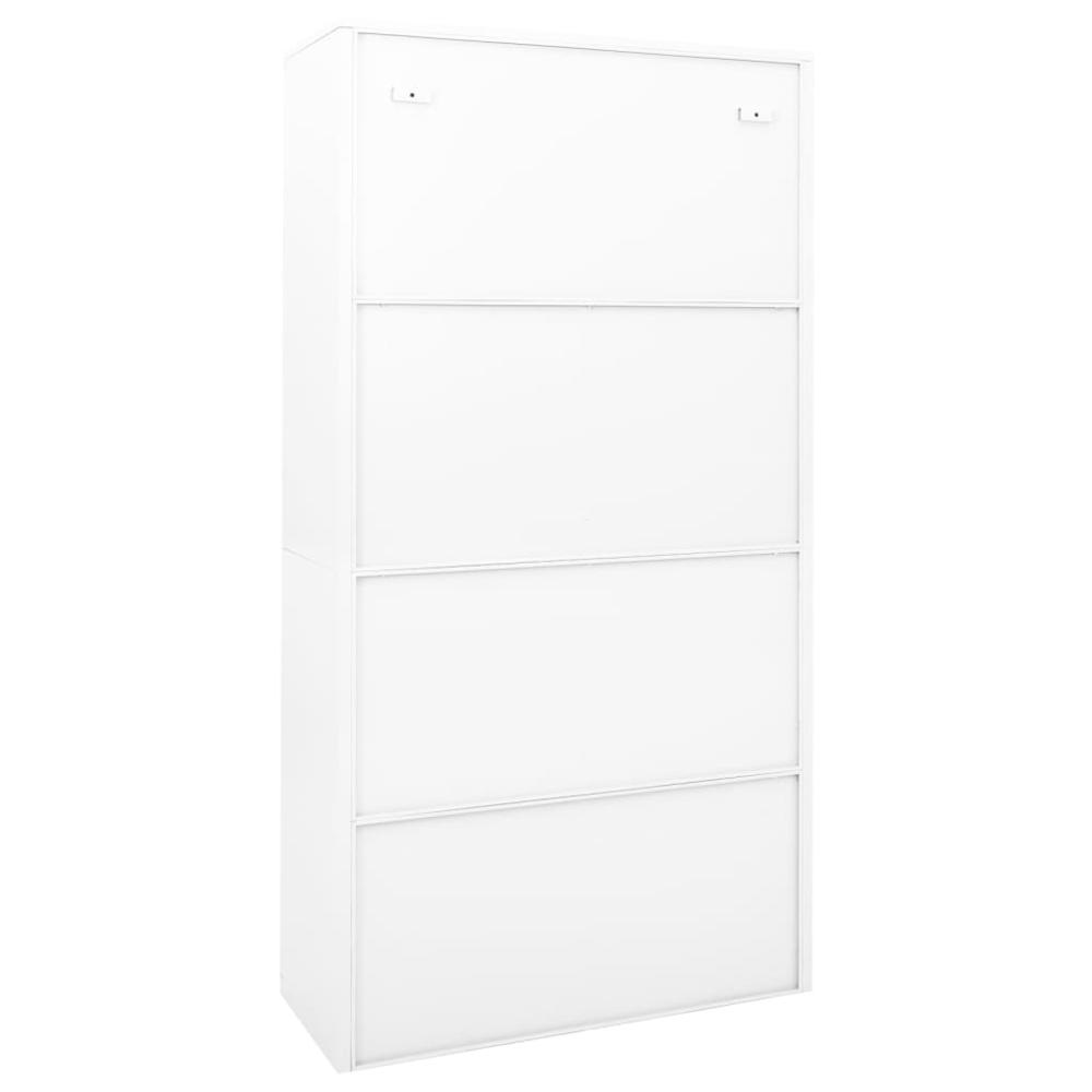 vidaXL Office Cabinet with Sliding Door White 35.4"x15.7"x70.9" Steel, 335958. Picture 6