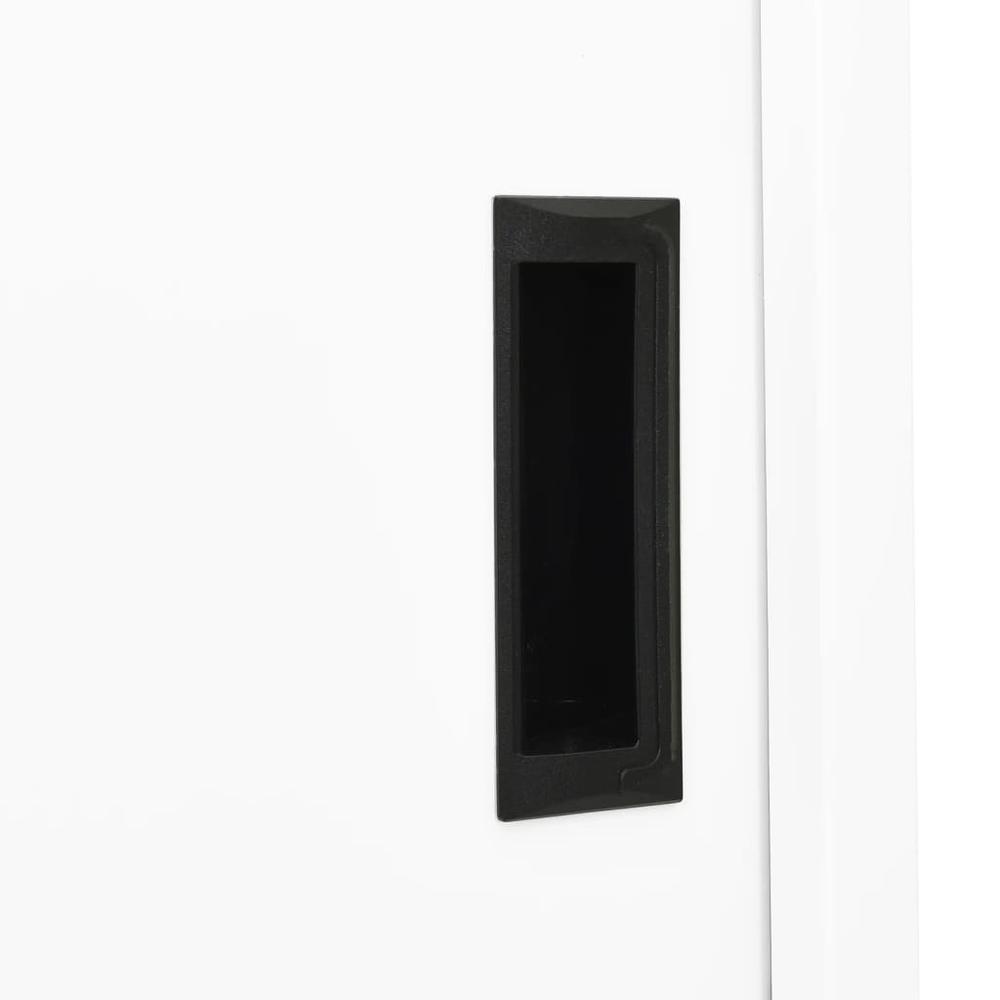 vidaXL Office Cabinet with Sliding Door White 35.4"x15.7"x70.9" Steel, 335958. Picture 7