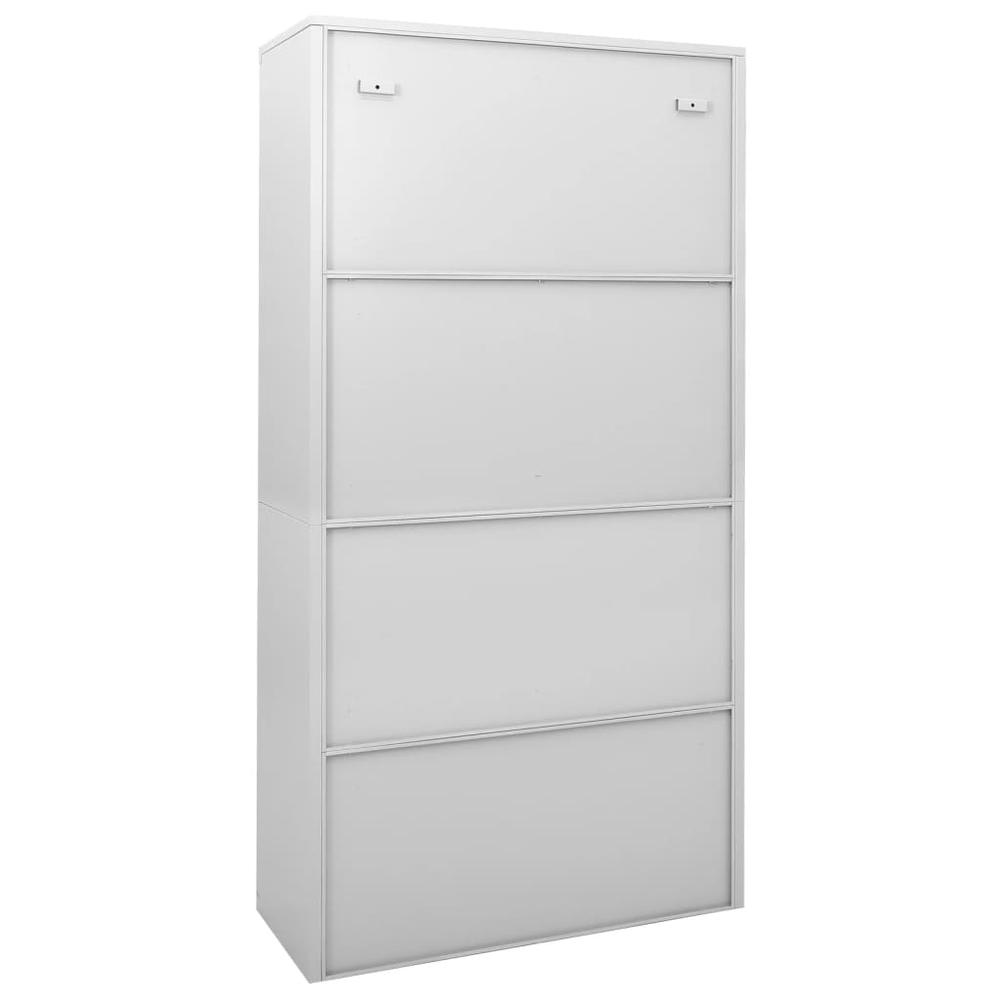 vidaXL Office Cabinet with Sliding Door Light Gray 35.4"x15.7"x70.9" Steel, 335959. Picture 6